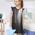 thumbnail image 4 of Balery Monochrome Abstract Lines Camisón de princesa para niñas, pijama de algodón con mangas abullonadas, suave y bonito.-Medium, 4 of 6
