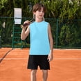 thumbnail image 6 of UACY Kids Boys Plain Sleeveless Tank Tops Tween Boys Summer Athletic Casual Crew Neck Soft Undershirt Autumn Versatile Tees (Light Blue, 9-10 Years), 6 of 7
