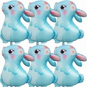 6pcs Bunny Balloons Rabbit Head Foil Balloons for Easter Themed Party Supplies Decorations