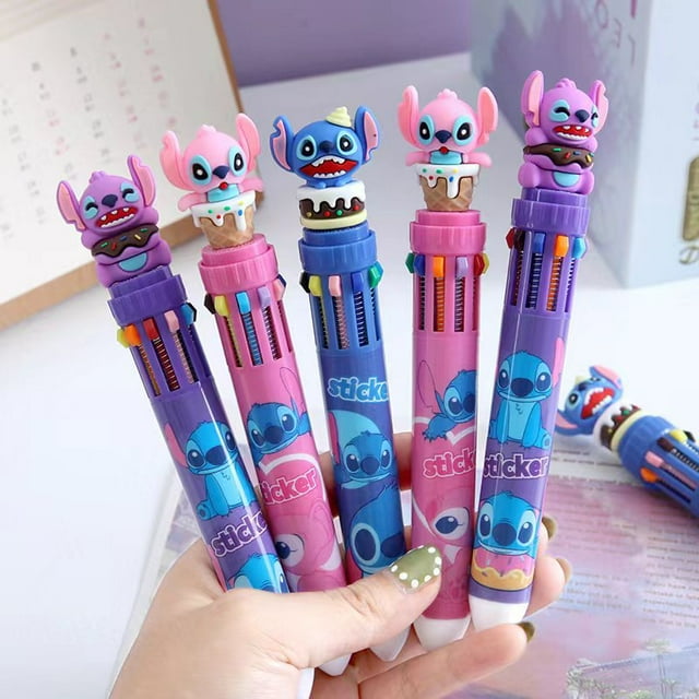 Stitch 6/36pcs Ballpoint Pen Cartoon 10 Color Marker 0.7Kids Graffiti Multicolor Hand-held Pen Students Learn Stationery