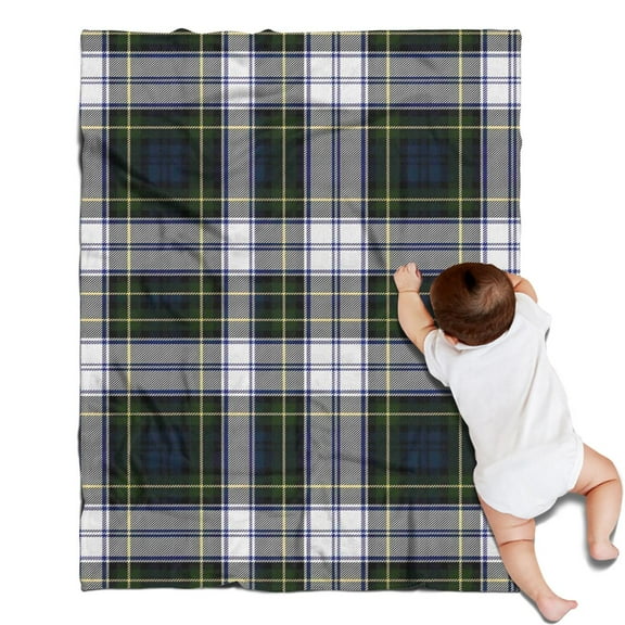 Blue Green Plaid Checkered Pattern Blanket,Comfortable Soft Flannel Throw Blanket,All Season,Warm Lightweight Blankets for Sofa Bed Couch Living Room Chair,30"x40"