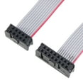 thumbnail image 4 of Cable plano de conector dual hembra de 2.54 mm de paso IDC de 10 a 16 pines de 30 cm 11.8" gris 2 piezas, 4 of 5