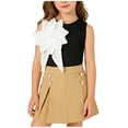 thumbnail image 2 of ITSAME Girls Outfits 2-Piece, Big Flower Sleeveless Tops and Skorts Summer Fashion Dressy Clothes Khaki Size 2-3, 2 of 8