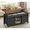 Black+Brown, variant on Farmhouse Lift Top Coffee Table with Hidden Compartment and Open Storage Shelf for Living Room