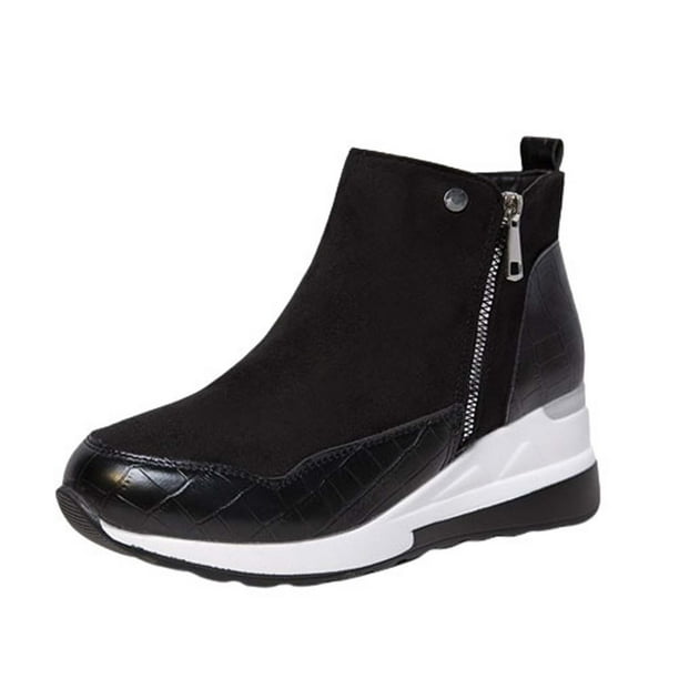 Amzcrzy Zapatos de mujer,Zapatos de mujer,Zapatillas de mujer, Botas retro de color liso con suela gruesa y tacón alto, punta redonda y estilo casual para mujer. Sandalias Mujer Zapatillas De Casa