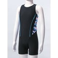 thumbnail image 6 of Zaldita Girls Boyleg Swimsuit Sleeveless Open Back Bathing Suit Quick Drying Wetsuit Summer Sunsuit Blue Camouflage&Black 14, 6 of 7
