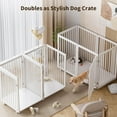 thumbnail image 6 of 30" High Heavy Duty Metal Dog Playpen with 8 Wheels for Puppy and Small Dogs, 6 Panel Metal Dog Crate with Lockable Door, 2 Wooden Bottom Boards, Dog Pen for Indoor/Outdoor Use, 6 of 10