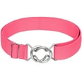 thumbnail image 2 of Falari Womens Stretch Belt Adjustable Web Belt Metal Buckle All Occasion Dress Belt - Hot Pink, 2 of 7