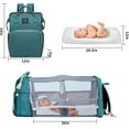 thumbnail image 2 of Diaper Bag Backpack, Multifunctional Baby Changing Bag with Foldable Crib & Insulated Milk Bottle Pockets, Large Capacity Portable Travel Backpack with USB Charging Port, Nappy Bag for MomsDads(Green), 2 of 6