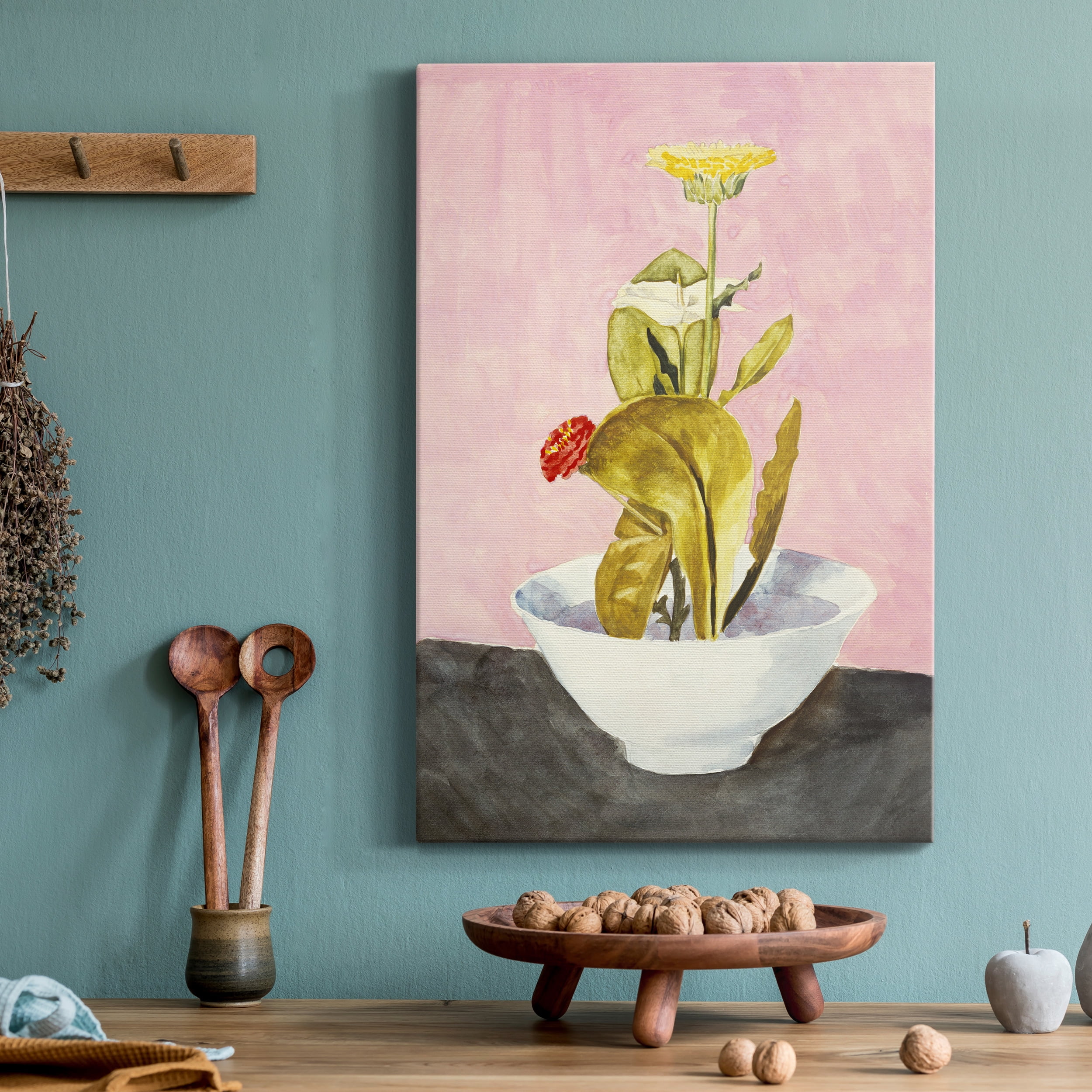Bowl of Flowers Premium Gallery Wrapped Canvas - Ready to Hang - 12 x 18