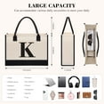 thumbnail image 3 of XUEYU Personalized Initial Tote Bag, Large Capacity Canvas Beach Bag for Women, Valentine's Day Gifts & Personalized Birthday Gift Initial Tote Bag w/ Comfortable Handle for Wife Mom Teacher Friend, 3 of 6