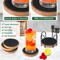 thumbnail image 2 of Coasters for Drinks Absorbent 5 Pack, Coasters for Coffee Table with Holder, Non-Slip, Non-Stick, Suit for Kinds of Cups 4.3 inch Black, 2 of 7