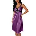 thumbnail image 6 of Blmnix Ladies Dresses Slip Dress Satin Dress Lounge Dress Dresses Red Sleeveless V-Neck Mid-Length Adjustable Strap Sundresses for Women,Free Size, 6 of 7