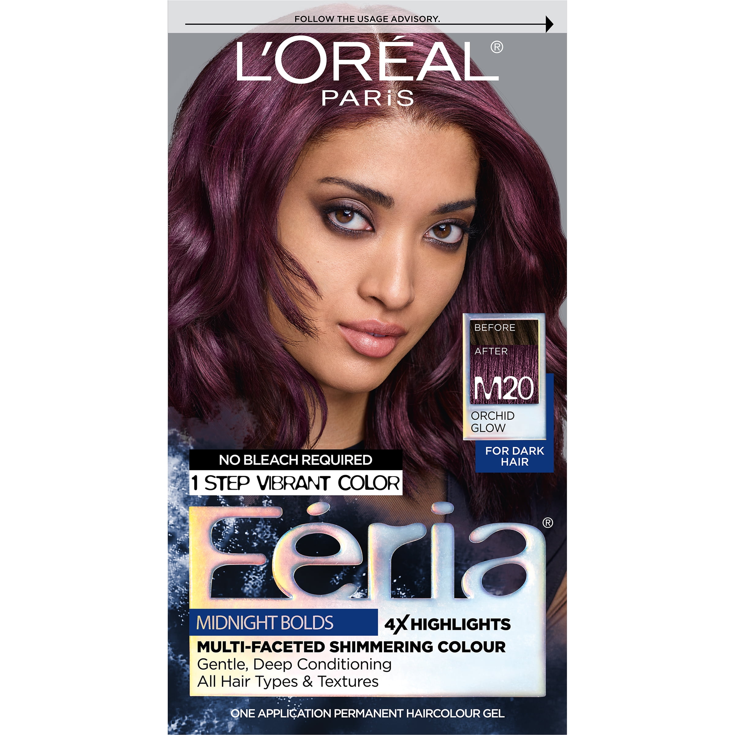 Féria Midnight Bold Multi-Faceted Permanent Hair Color, Violet  Eclipse, 1 Kit - Walmart.com