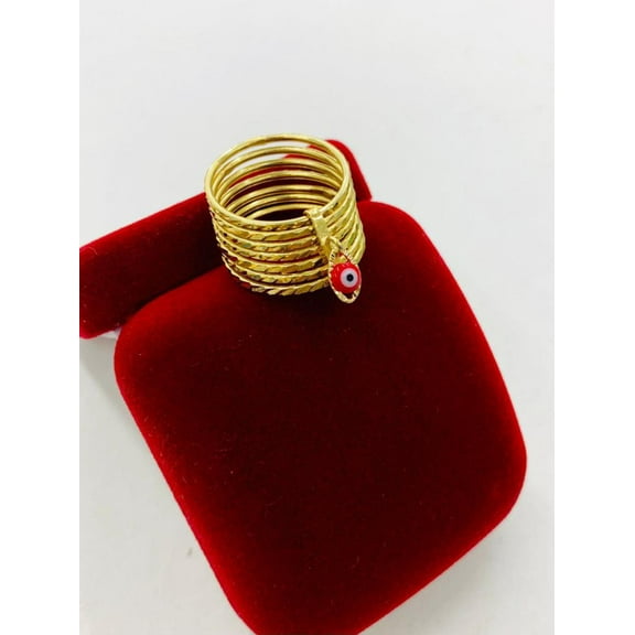 14K Gold Filled Evil Eye Semanario Ring for Womens Mens Weekly Ring Anillo Semanario