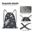 thumbnail image 4 of Xecao Space Cars Pattern Sports Drawstring Backpack - String Swim Gym Bag with Wet Proof Pocket for Women&Men-Medium, 4 of 6