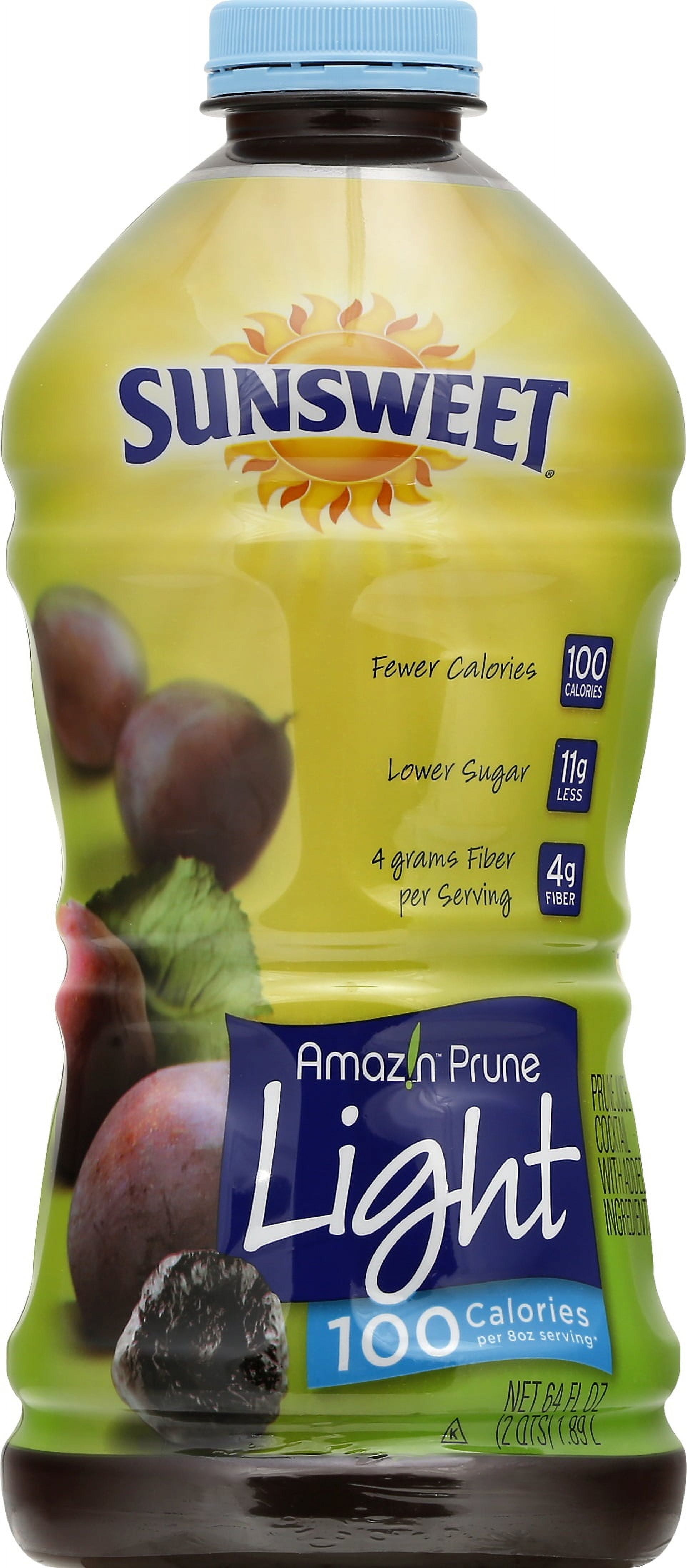 Sunsweet AmazIn Prune Juice Light - High Fiber, Low Fat, No Added Sugar - 64 Oz Juice, 1 Count