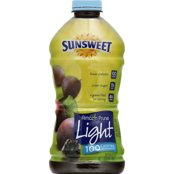 Sunsweet AmazIn Prune Juice Light - High Fiber, Low Fat, No Added Sugar - 64 Oz Juice, 1 Count
