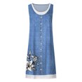 thumbnail image 2 of Gibobby Vestidos para Mujer Mujeres Verano Playa Primavera Rayas Estampado Lindo Vestido Sundress Sin Mangas Vestido Casual(Blanco,XL), 2 of 5