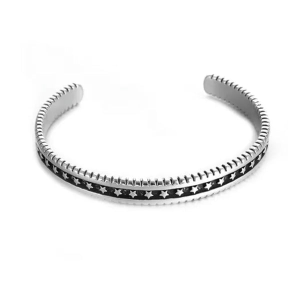 QQTDFG Vintage Mens Silver Thai Handmade Cuff Bracelet Twisted Bangle Men's Gift Bangle-#4