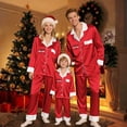 thumbnail image 2 of HNMKIU Matching Family Pajamas Long Sleeve Daughter Silk Like Sleepwear For Parents Kids Holiday Loungewear Festive Outfit Cozy Christmas Comfortable Toddler Women Men, 2 of 8