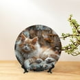 thumbnail image 6 of Yiaed Serene Kitten Kingdom Print Bone China Decorative Plate Ceramic Dinner Plates Art Crafts with Display Stand-7in, 6 of 6