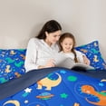 thumbnail image 4 of Homewish Kawaii Dinosaur 7-Piece Bedding Comforter Set For Children Boys,Galaxy Planet Rocket King Bedding Sets,Cartoon Animal Ultra Soft Bed Sheets,Ultra Soft Home Decor,Reversible, 4 of 8