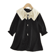 thumbnail image 4 of LYMAYTER Toddler Baby Girls Long Sleeve Dress Bow Collar Elegant Sweet Princess Daily Party Casual Outfit, 4 of 7