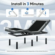 Cottinch Upgrade Adjustable Bed Frame Metal Bed Base with Remote,Head & Foot Incline,Adjustable Legs,More Stable,Twin