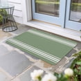 thumbnail image 2 of Dark Sage Green Doormat Outdoor Entrance 20"x31.5", Farmhouse Sage Green White Striped Absorb Moisture Dirt Door Mats, Non-Slip Rubber Backing Floor Mats Indoor, Low-Profile Front Door Rugs, 2 of 9