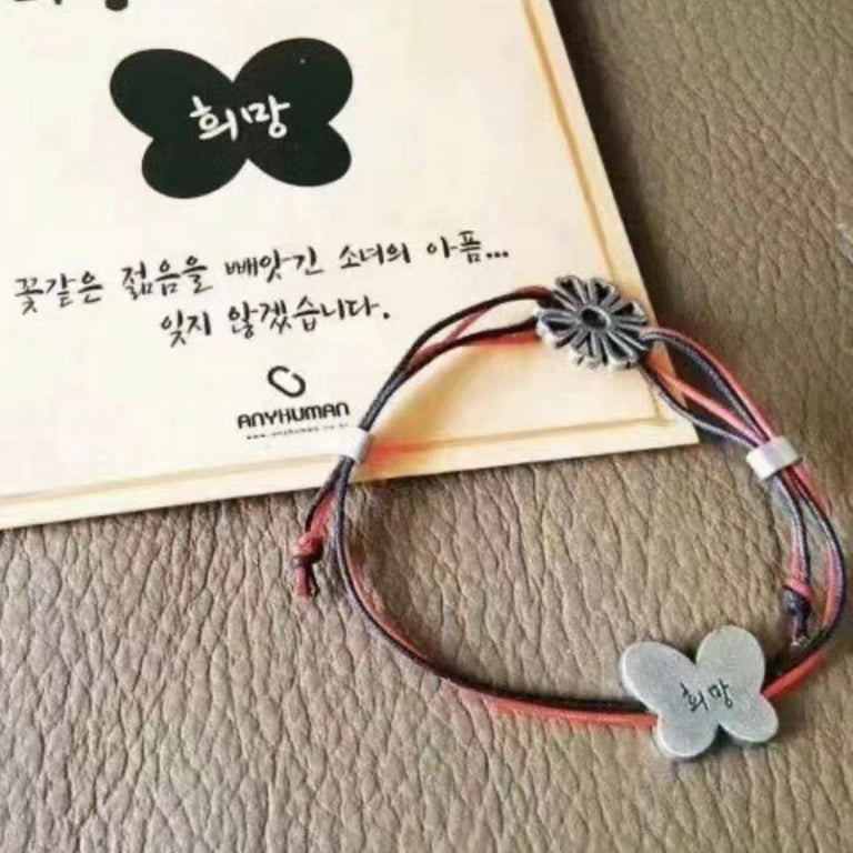 Kpop Idol SUGA Same Style Butterfly Hope Bracelet Min Yoon