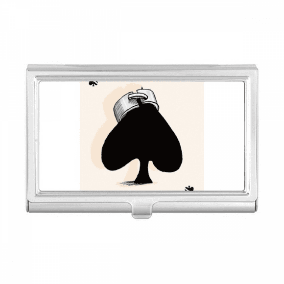 Spade A Playing Cards Pattern Business Card Holder Case Pocket Box Wallet