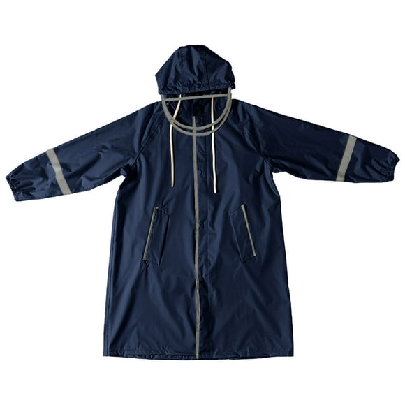 Kid's Boys Girls Raincoat With School Bag And Hood Students Children Solid Color Long Raincoat Rain Cape Youth Rain Coat