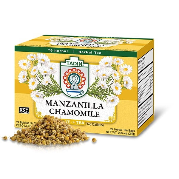Tadin Tea Chamomile Herbal Tea Bags, Manzanilla .76 oz 24 Tea Bags