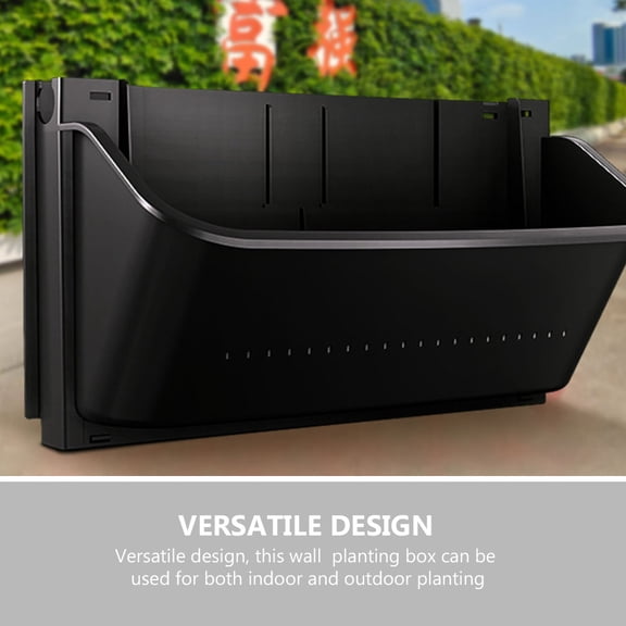 Mobutofu Set of 2 Black Wall Planter Boxes for Indoor Outdoor Home Office Garden Patio Decoration