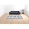 thumbnail image 2 of HomeRoots 533049 9 x 12 ft. Gray & Ivory Geometric Power Loomed Washable Rectangle Area Rug, 2 of 5