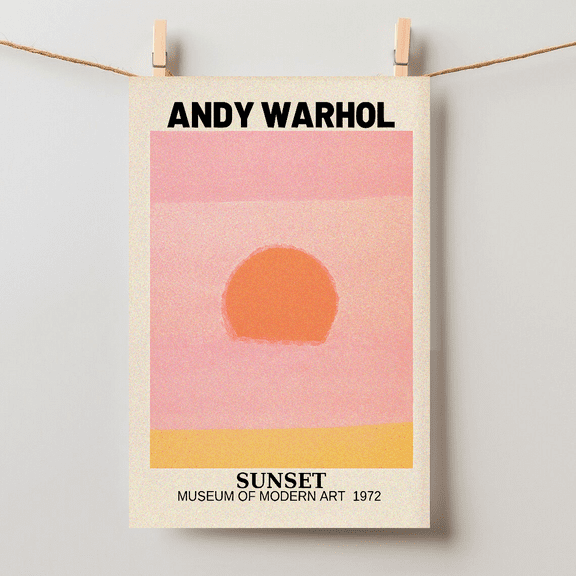 Andy Warhol Sunset Poster Wall Art Modern Decor Unframed Paper Poster 8x10in