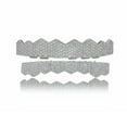 thumbnail image 3 of QQTDFG 14K Gold Plated CZ Teeth Grillz Hip Hop Top Bottom Mouth Silver Grill Set Custom-Style K-Gold-Top, 3 of 9