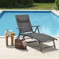 thumbnail image 1 of Costway Chaise Pliante en Aluminium Matelassé Patio Inclinable Chaise Longue Réglable W/Pillow, 1 of 9