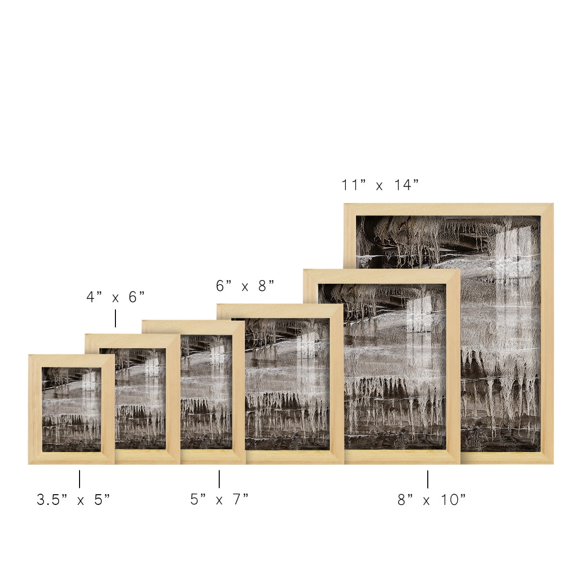 Continuum IV -Framed Print w/glass-Natural Wood
