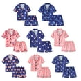 thumbnail image 4 of Hotiary 1-6Y Toddler Baby Cartoon Print Silk Nightwear Short Sleeve Button-up Top + Shorts Summer Sleepwear 2Pcs Satin Pajamas Set, 4 of 4