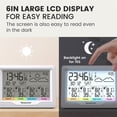 thumbnail image 6 of Newentor 6" Digital Display Weather Station for Home with 3 Outdoor Sensors, Indoor Outdoor Thermometer, White, 6 of 6