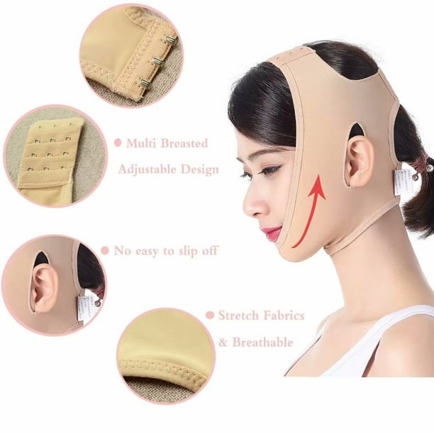 Anti Wrinkle Face Slimming Mask Lifting V Face Line Slim up Belt,  Anti-Aging & Face Breathable Compression Chin Bandage, Unisex 