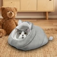thumbnail image 4 of DOLITY Cat Beds for Indoor Cats, Pet Bed Semi Enclosed Cat Bed Cave,Cat Houses Warming Cat Sleeping Nest for Indoor Puppy and Kitten,Gray Large, 4 of 6