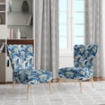 thumbnail image 2 of Designart "Oasis Of Azure In The Tropics I" Blue Azure Upholstered Accent Chair - Tropical Arm Chair For Living Room, 2 of 5
