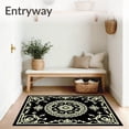 thumbnail image 3 of ODIKA 4'x6' Machine Washable Non-Slip Area Rug, Elegant Floral Baroque Medallion High Traffic Rug, Black, 565098, 3 of 7