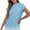 Light Blue, variant on Uner 10$!Summer Plus Size Tops for Womens 2025 Fashion Casual Solid Color Back With Patch Long Sleeved Round Neck Pullover Top