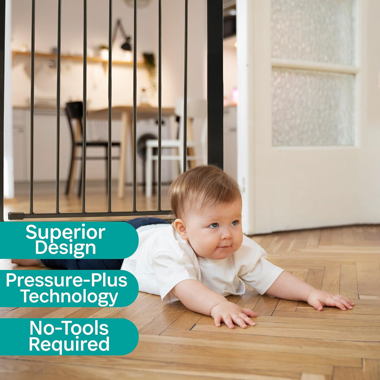 KidCo Gateway Pressure Plus for Child Safety, Black