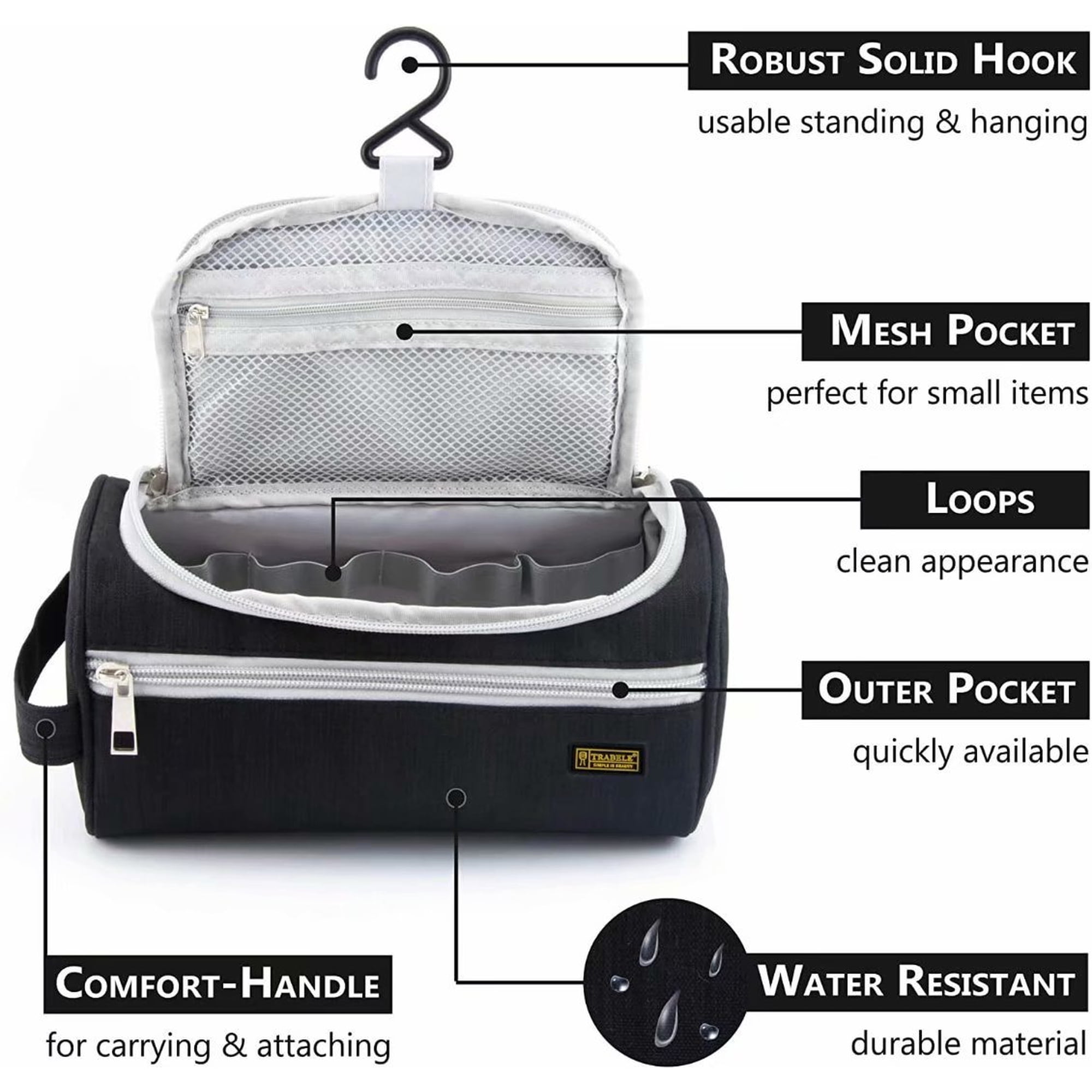 Sac De Lavage/suspension En Cuir Marron - Pour Cosmétiques Ou Culture, Unisexe, Neuf