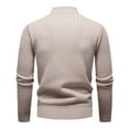 thumbnail image 4 of RMGVDSD Men's Quarter Zip Pullover Sweater Winter Stand Collar Zip Up Lined Slim Fit Knit Sweater Jacket Warm Casual Outwear Pullover Top Soft Knit Sweaters, 4 of 4